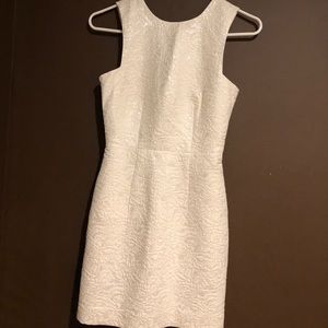 H & M White and Silver Dress